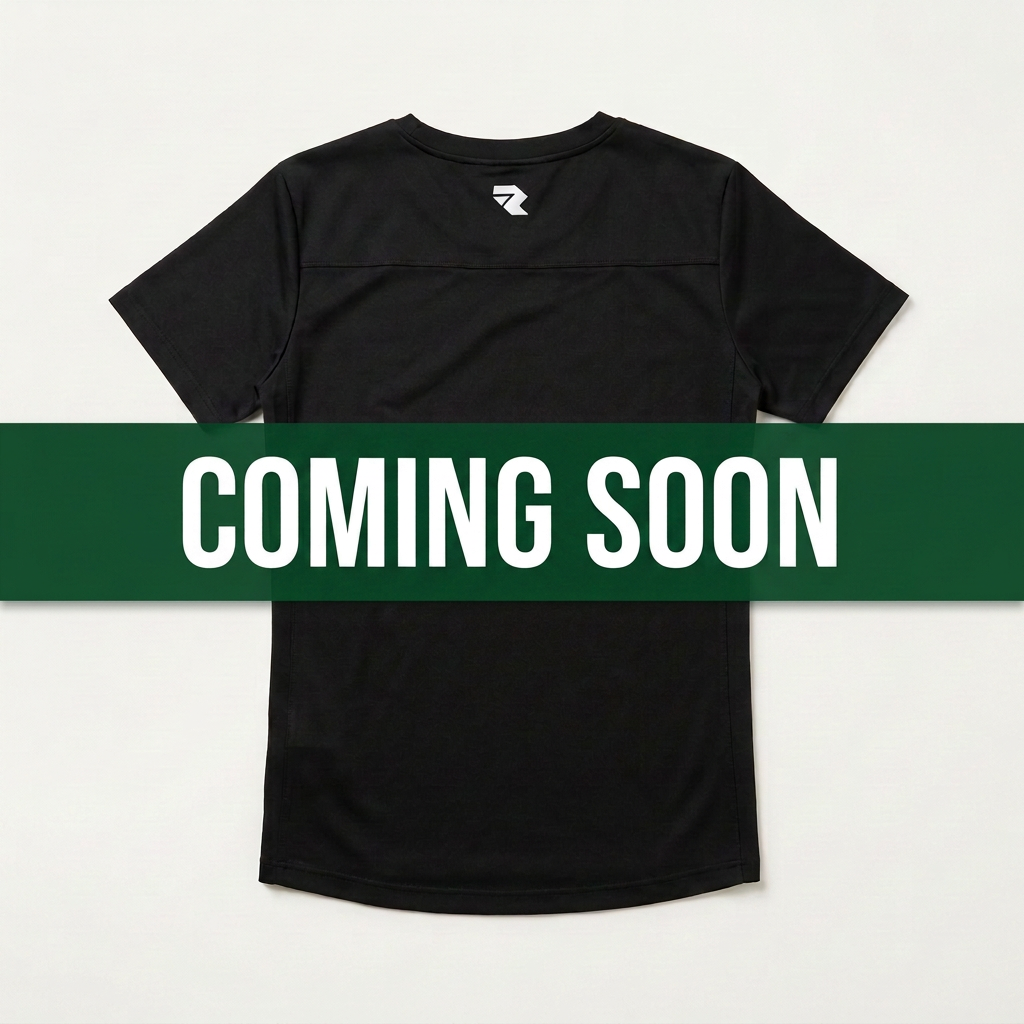 Back-view T-shirt with matching Coming Soon banner