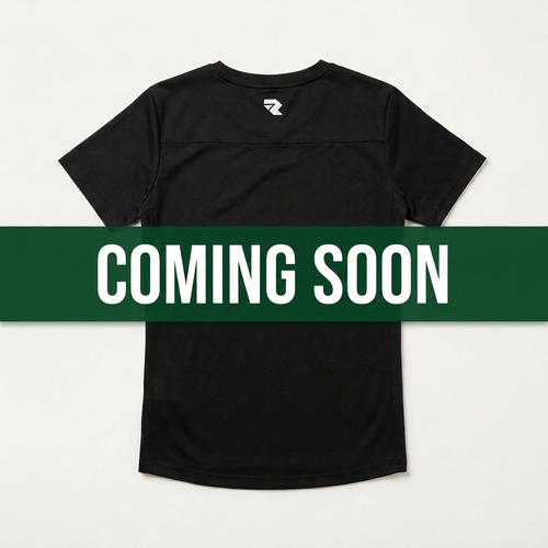 Back-view T-shirt with matching Coming Soon banner