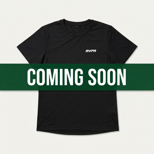 T-shirt front with Coming Soon banner across the garment
